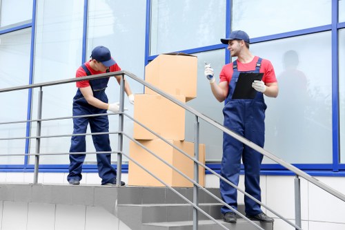 Staff training in safe lifting and handling for a van move