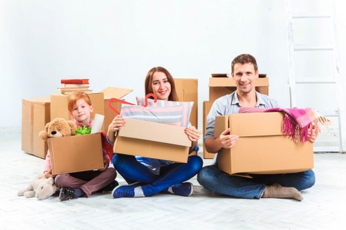 Office furniture and equipment prepared for a central London business move