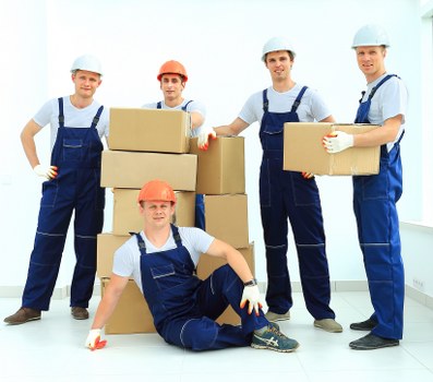 House removals team preparing a move in Covent Garden