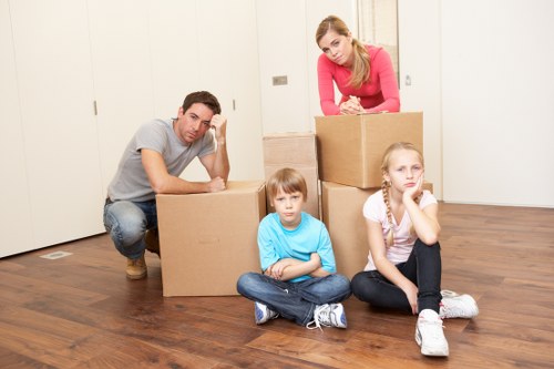 Reusable furniture and office items being prepared for charity donation