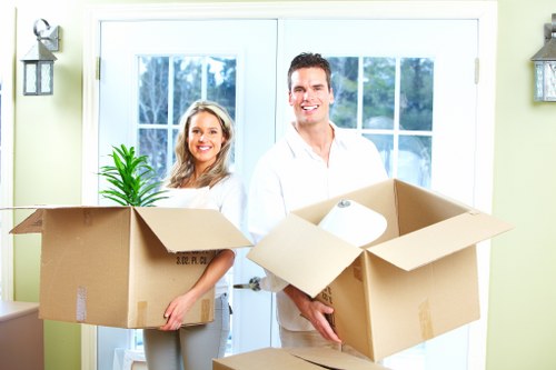 Furniture loading for a Covent Garden flat move using a removals van