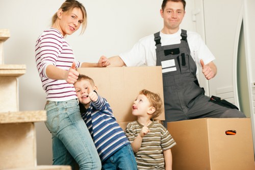 Packed boxes and moving supplies prepared for local removals